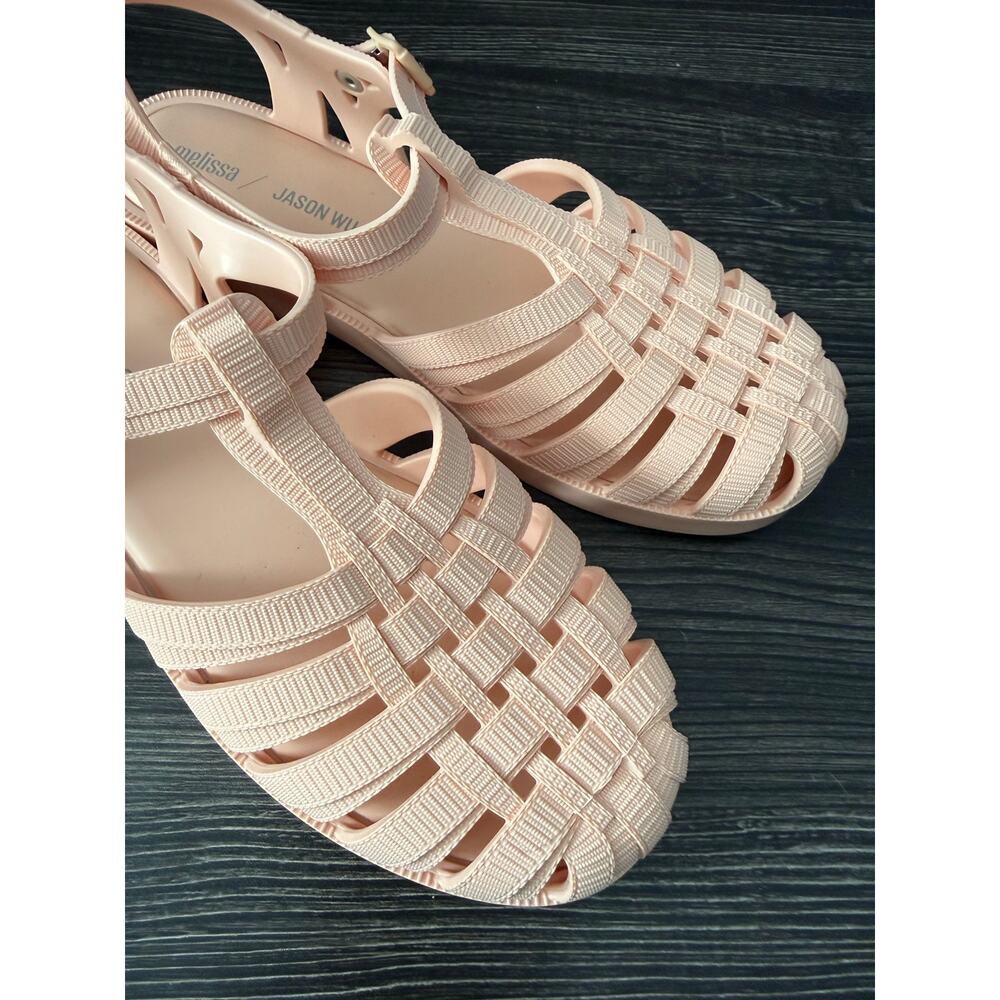 Melissa Possession + Jason Wu Baby Pink Textured Slingback Sandals Sz. 10 - Picture 6 of 8